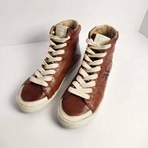 Frye Kira Brown Leather High Top Lace-up‎ Casual Sneakers Size 6M